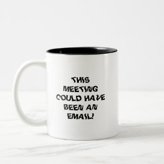 Lustige Unternehmenssatire Schwarzes Typografie-De Zweifarbige Tasse