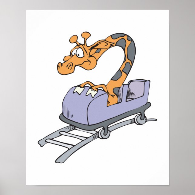 lustige Untersetzer-Giraffe Poster (Vorne)