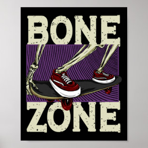 Lustige Urne Skelett Knochen Zone Skateboarder Gru Poster