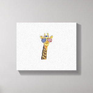 Lustige US-Flagge Patriotic Giraffe zum 4. Juli Leinwanddruck