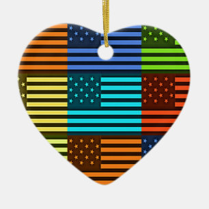 Lustige USA-Flagge Keramikornament