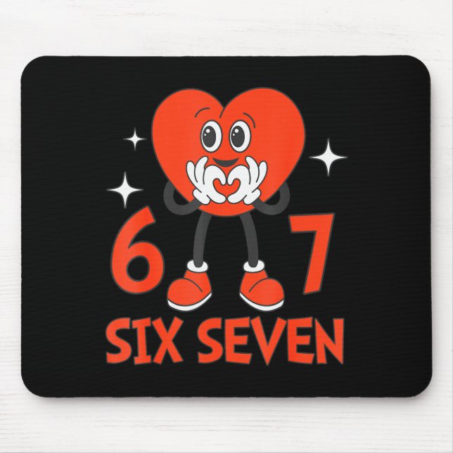Lustige Valentins Sechs Sieben Herzen 6 7 Meme Jun Mousepad (Vorne)