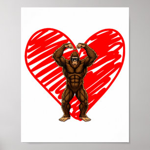 Lustige Valentinstag Bigfoot Sonnenbrille Im Herze Poster