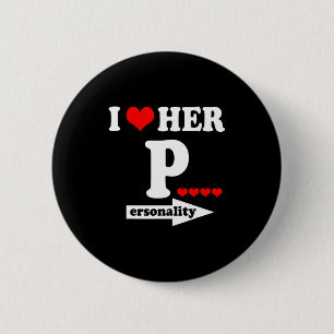 Lustige Valentinstag-Paar-Passende Ich liebe sie i Button