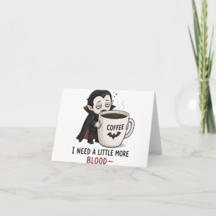 Lustige Vampir-Kaffee-Halloween-Illustration Dankeskarte