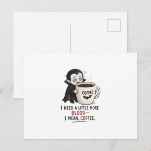 Lustige Vampir-Kaffee-Halloween-Illustration Postkarte