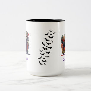 Lustige Vampir-Nap-Zeit Süße Whimsigoth-Halloween Zweifarbige Tasse