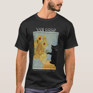 Lustige Van Gogh Sonnenblumen Katze Meme Van Gogh  T-Shirt