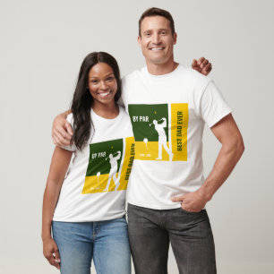 lustige Väter, die das Golfturnier am besten mit d T-Shirt