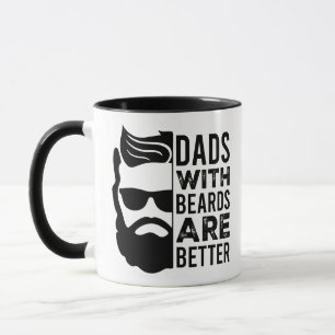 Lustige Väter mit Bart Zitat Schwarze Grafik Tasse