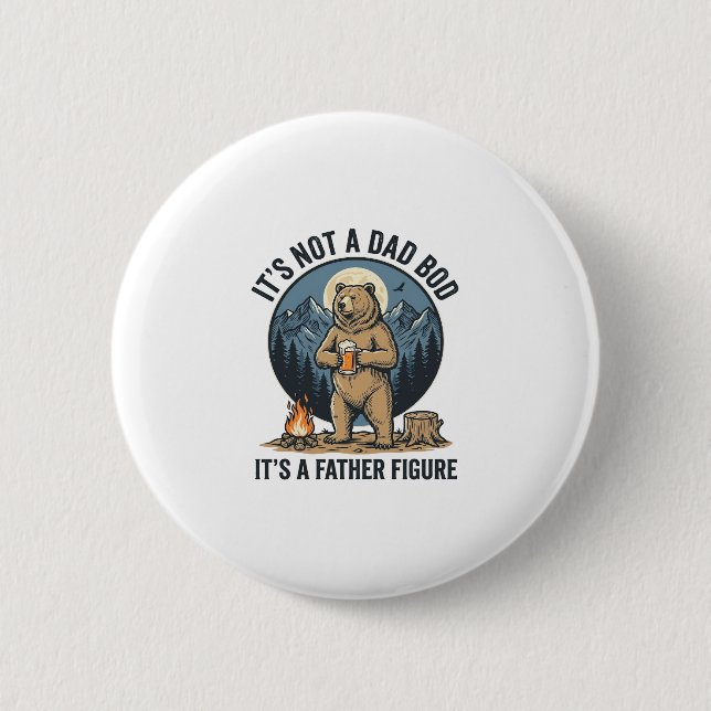 Lustige Vaterfigur Bär Camping Vektor Design_1 Button (Vorderseite)