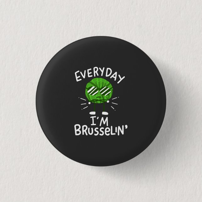 Lustige vegane Rosenkohl Button (Vorderseite)