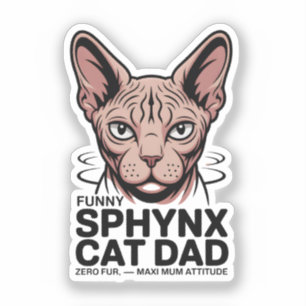 Lustige Vektorgrafik Sphynx-Katzendaddy Aufkleber
