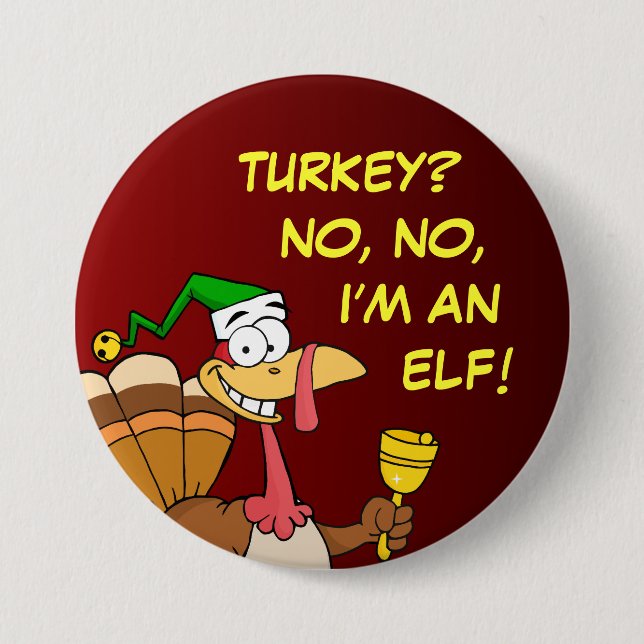 Lustige Verkleidung der Erntedank-Türkei für Button (Vorderseite)