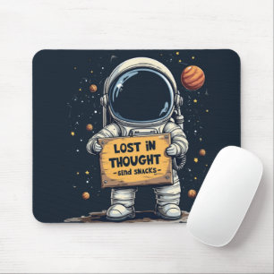 Lustige verlorene Astronaut im Weltraum Illustrati Mousepad