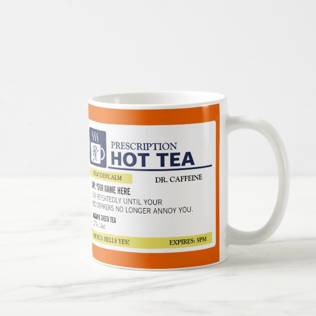 Lustige Verordnungs-heißer Tee Kaffeetasse (Rechts)