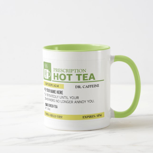 Lustige Verordnungs-heißer Tee - Limones Grün Tasse (Rechts)
