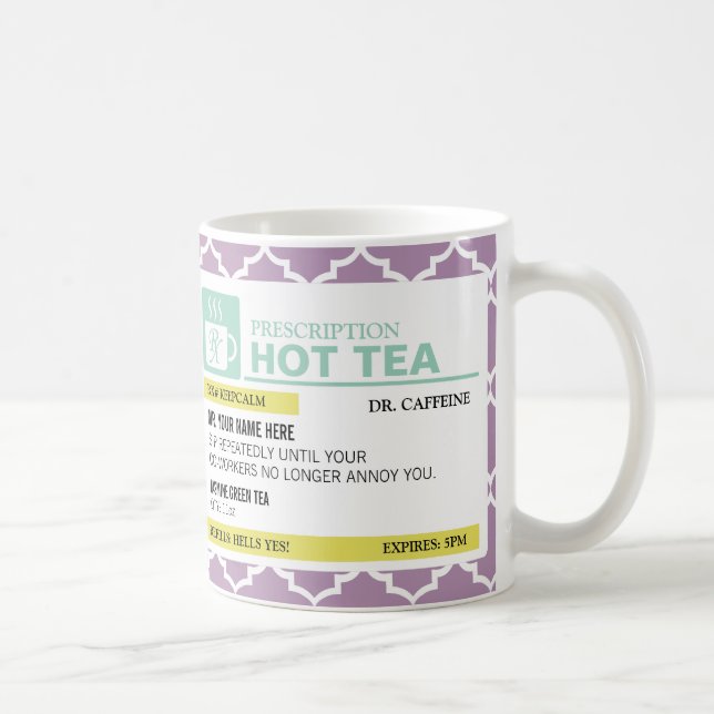 Lustige Verordnungs-heißer Tee mit Kaffeetasse (Rechts)