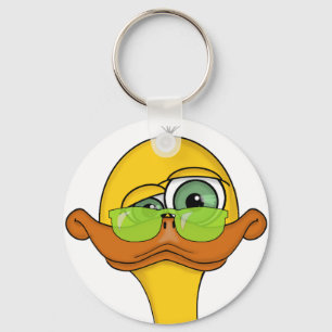 Lustige verrückte Enten Cartoon Schlüsselanhänger