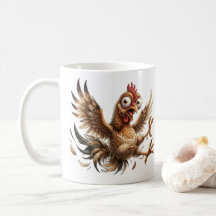 Lustige Verrückte Huhn Kaffeetasse - Wackeliger Ha