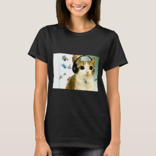 Lustige verrückte Katzen-Eule Internet-Trend-Meme T-Shirt
