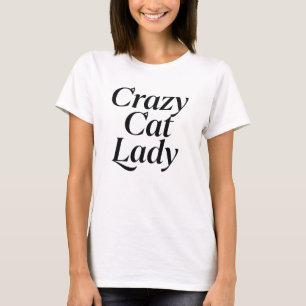 Lustige Verrückte Katzenlady arbeitet von zu Hause T-Shirt
