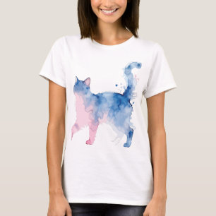 Lustige verrückte Katzenlady, die von zu Hause aus T-Shirt