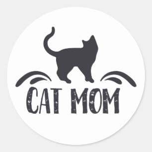 Lustige Verrückte Katzenlady Kitty Mama Kätzchen K Runder Aufkleber