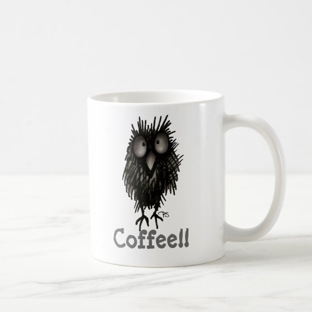 Lustige verrückte niedliche Eule Kaffee-Pauls Kaffeetasse (Rechts)