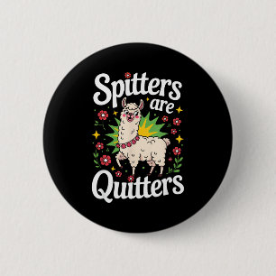 Lustige Versager sind Aufgebende, die Lama Floral  Button