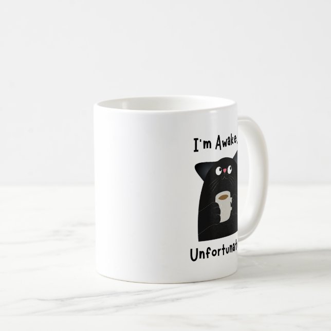 Lustige verschlafene Katze  Kaffeetasse (VorderseiteRechts)