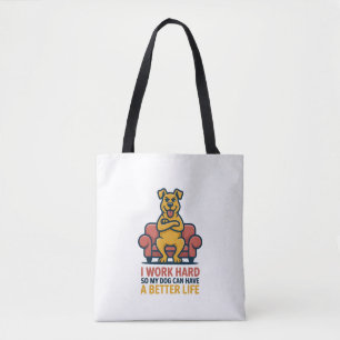 Lustige verwöhnte Hund-Zitat-Couch-Illustration Tasche