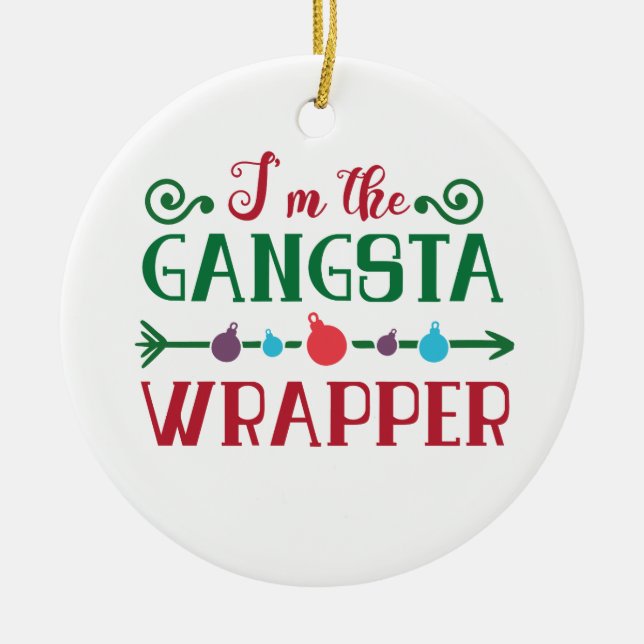 Lustige Verzierung des Gangsta Keramik Ornament (Vorne)