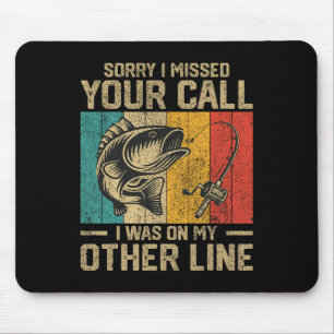 Lustige Vintage-Angler-Witze Damen Herren Fischer Mousepad