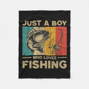 Lustige Vintage-Anglerwitze Jungen Fischer B Fisch Fleecedecke