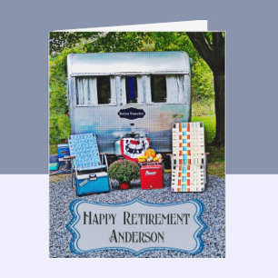 Lustige Vintage-Campinganhänger-Glückwunschkarte z Dankeskarte