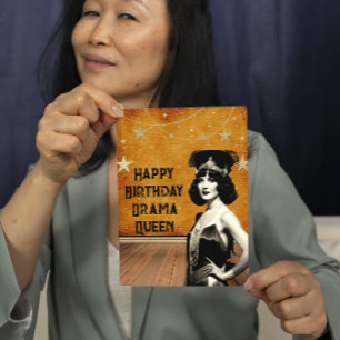 Lustige Vintage-Drama-Queen-Geburtstag Karte