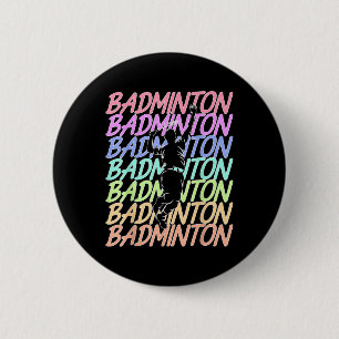 Lustige Vintage-Federball-Federballspieler S Button