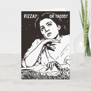 LUSTIGE VINTAGE-FRAU (TACOS) GEBURTSTAGSKARTE KARTE