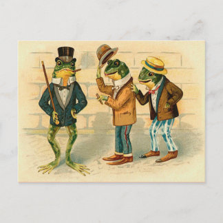 Lustige Vintage Frösche Postkarte