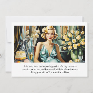 Lustige Vintage Glamour Art Deco Einladung