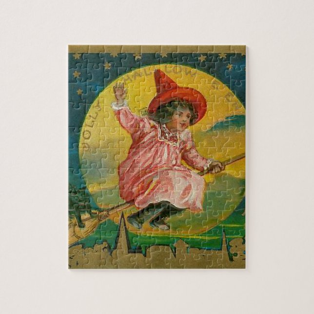 Lustige Vintage Hexe Halloweens (Vertikal)