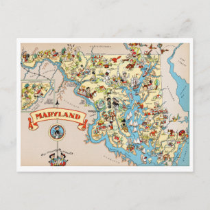 Lustige Vintage-Karte von Maryland Postkarte