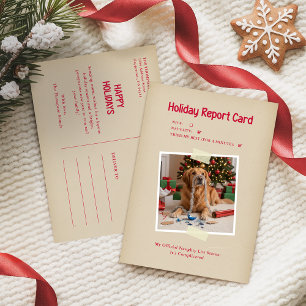 Lustige Vintage-Tier-Foto-Weihnachts-Feiertags-Pos Feiertagspostkarte