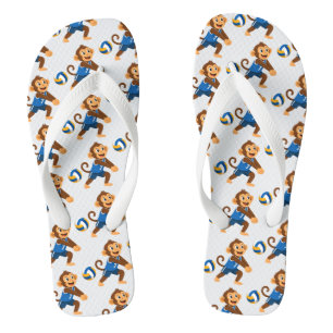 Lustige Volleyball-Affe-Strand-Paar Flip Flops