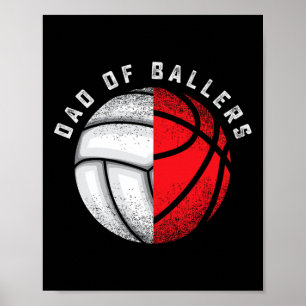 Lustige Volleyball Basketball-Geschenke für Papa S Poster