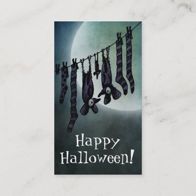 Lustige Vollmond-Halloween-Schläger Visitenkarte (Rückseite)