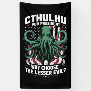 Lustige Wahlen 2024 Cthulhu für Präsident Banner