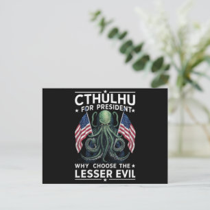Lustige Wahlen 2024 Cthulhu für Präsident  Postkarte