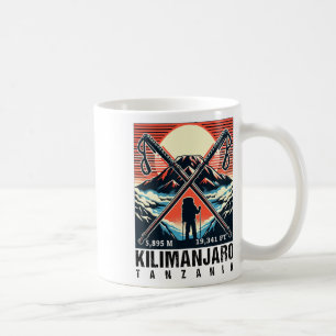 Lustige Wanderkunst bestieg den Kilimandscharo für Kaffeetasse
